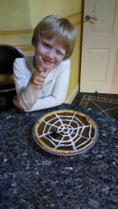 Spiders web pumpkin pie